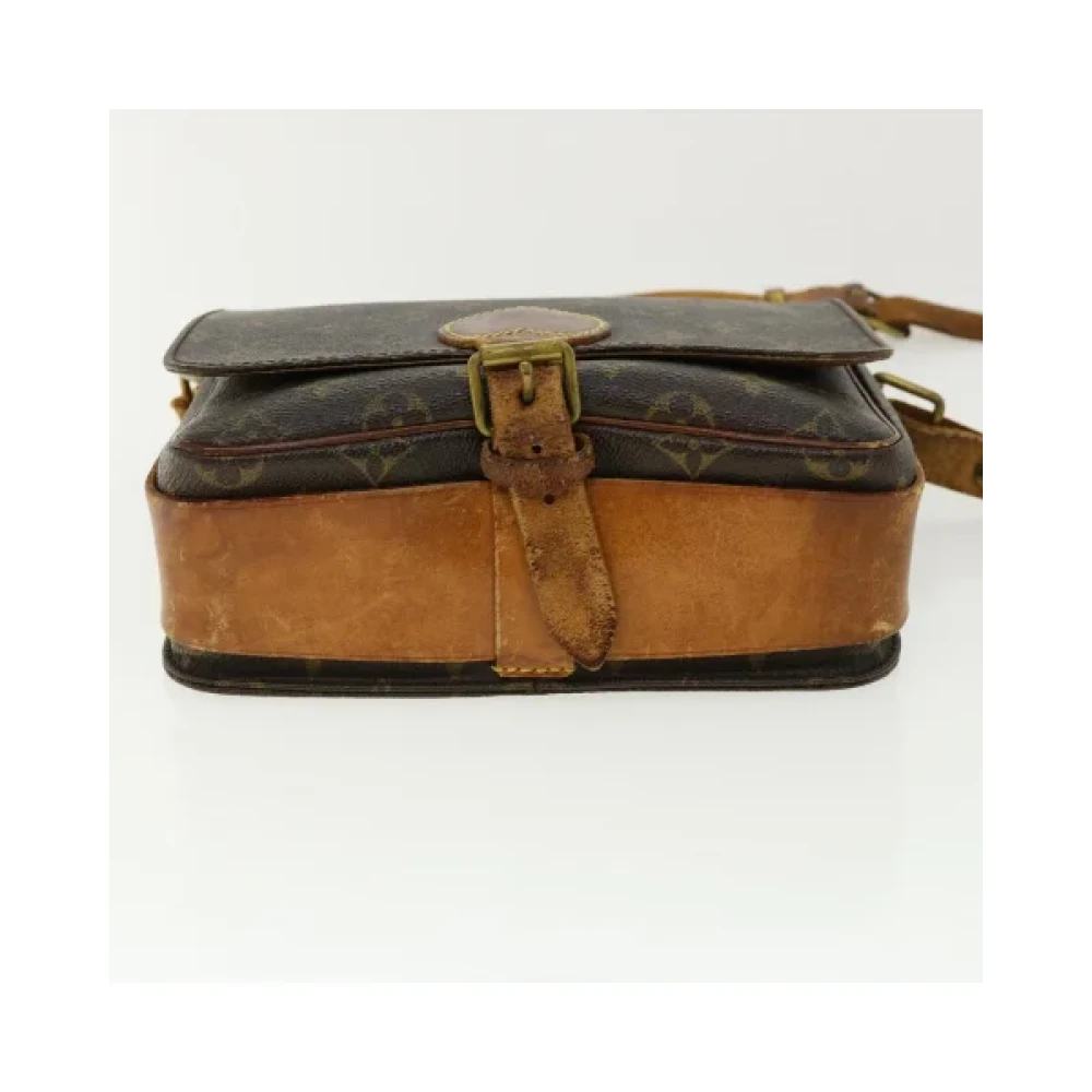 Louis Vuitton Vintage Coach Beige Bruin Zwart Canvas Schoudertas Brown Dames