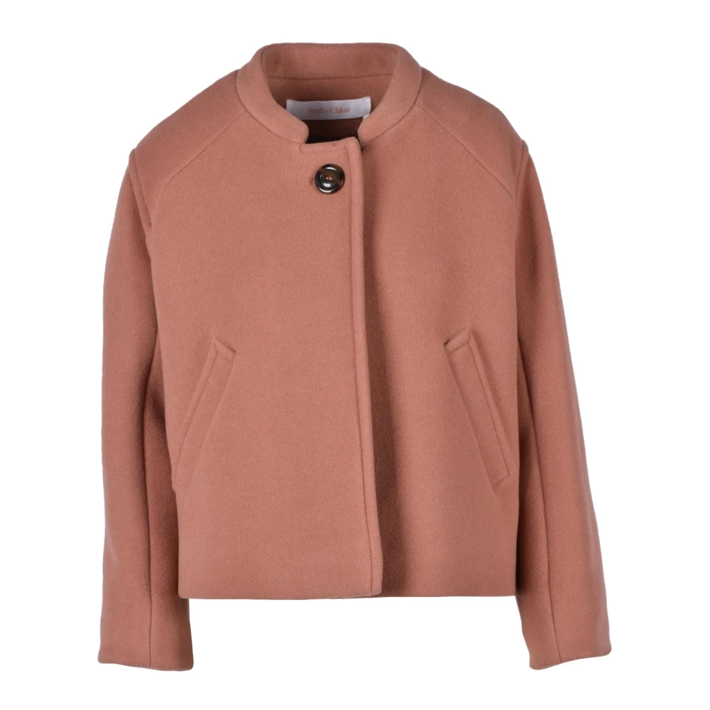 See by Chloé Wollen Jas Pink Dames