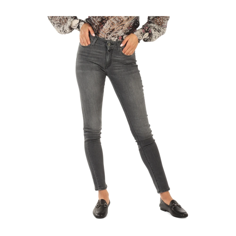 Replay Donkergrijze Skinny Fit Jeans Gray Dames
