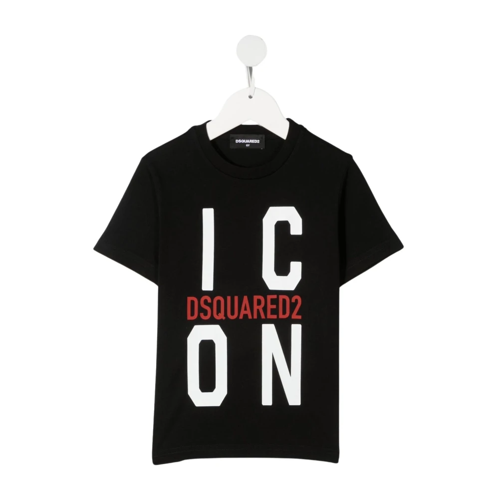 Dsquared2 Girls Black Kids Short Sleeve T-Shirts, 10 Y, Iconic Logo T-Shirt