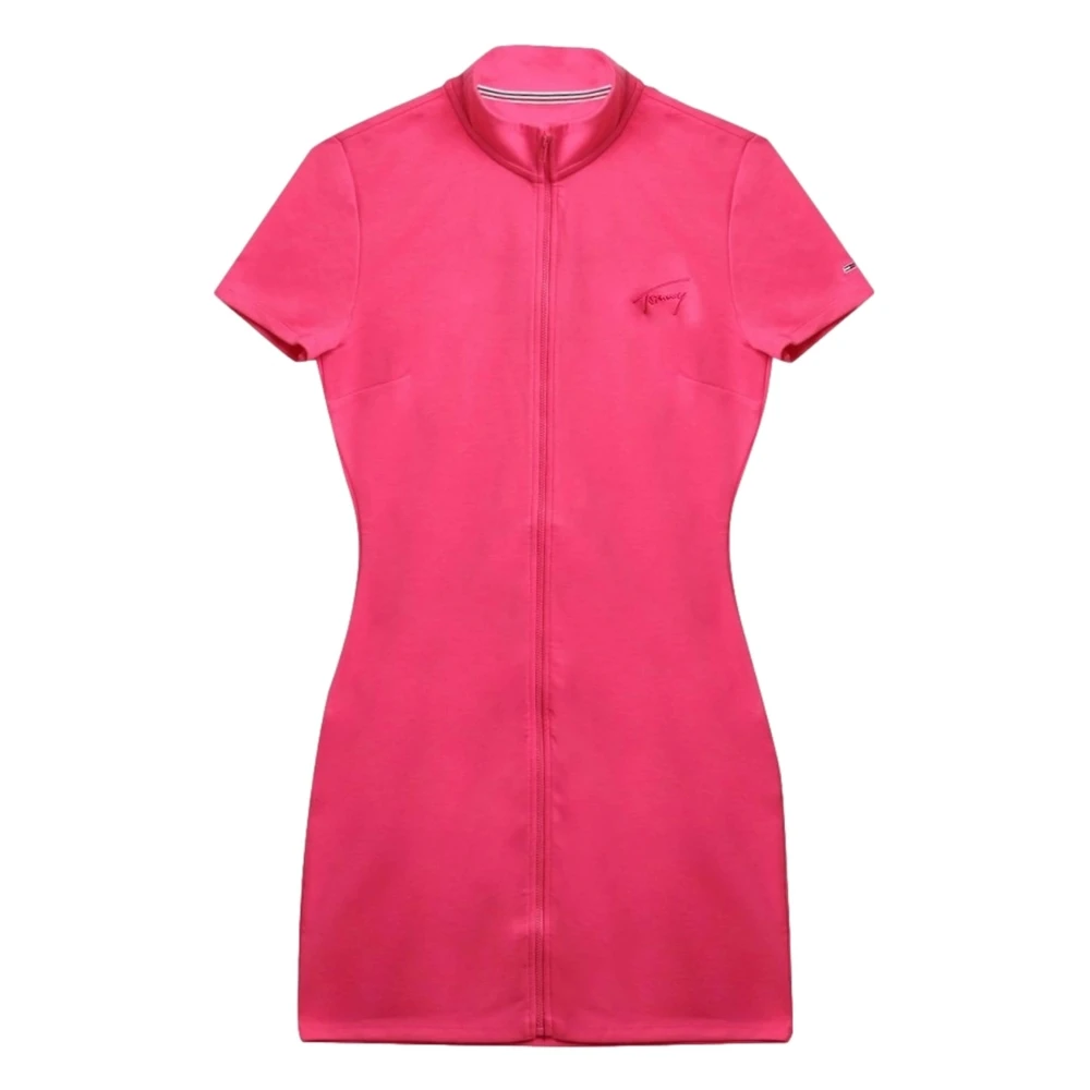 Tommy Jeans Signature Bodycon Jurk Pink Dames