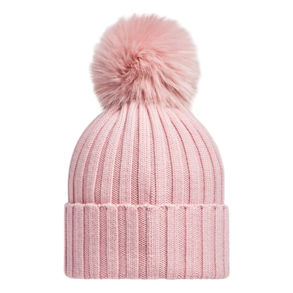 Moncler Merino Wol Pom Beanie Pink Unisex