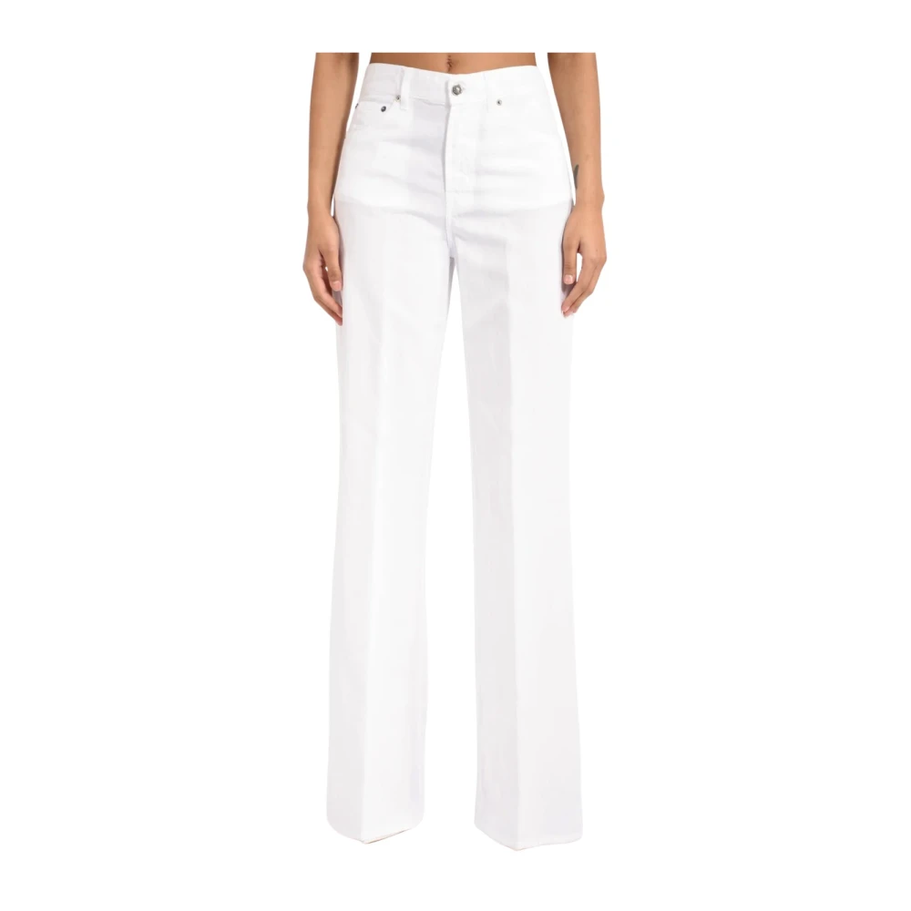 Dondup Donna Bianco - Amber Jeans A Gamba Larga - Jeans - W28