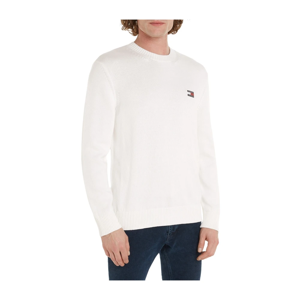 Tommy Jeans Witte Sweater Regular Badge White Heren