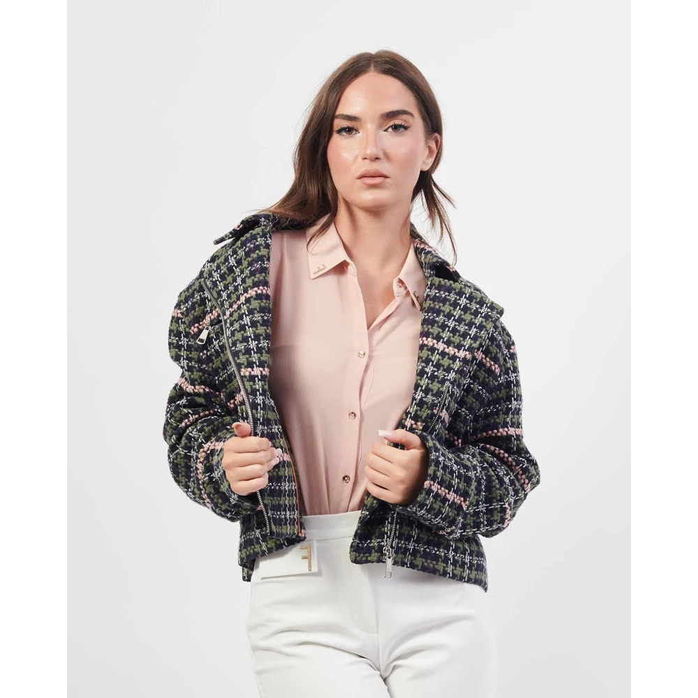 Hugo Boss Korte geruite jas Multicolor Dames