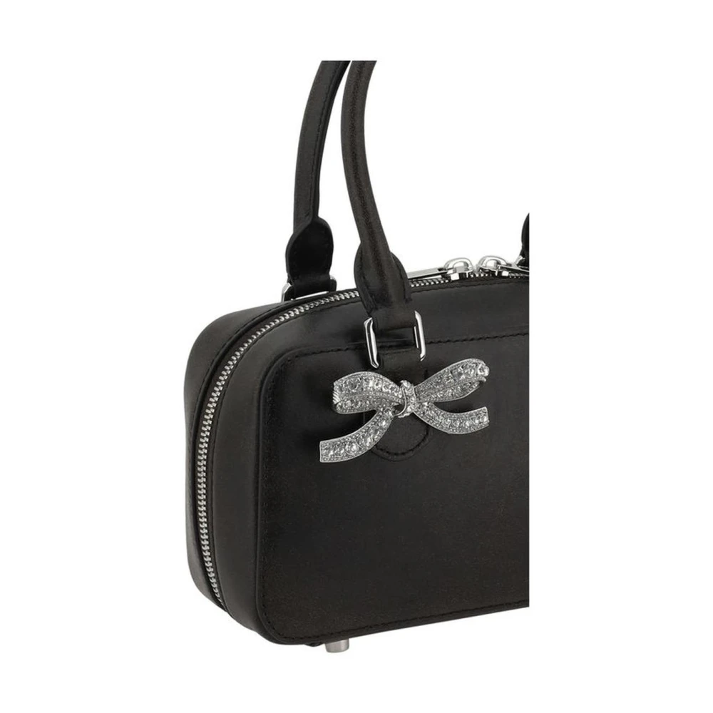 Self Portrait Handtas met Rhinestone Kwasten en Tubulaire Handvatten Black Dames