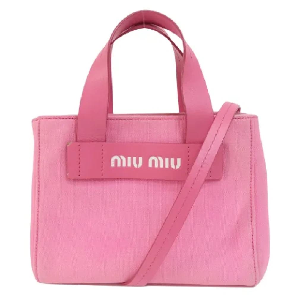 Miu Pre-owned Canvas handbags Pink Dames