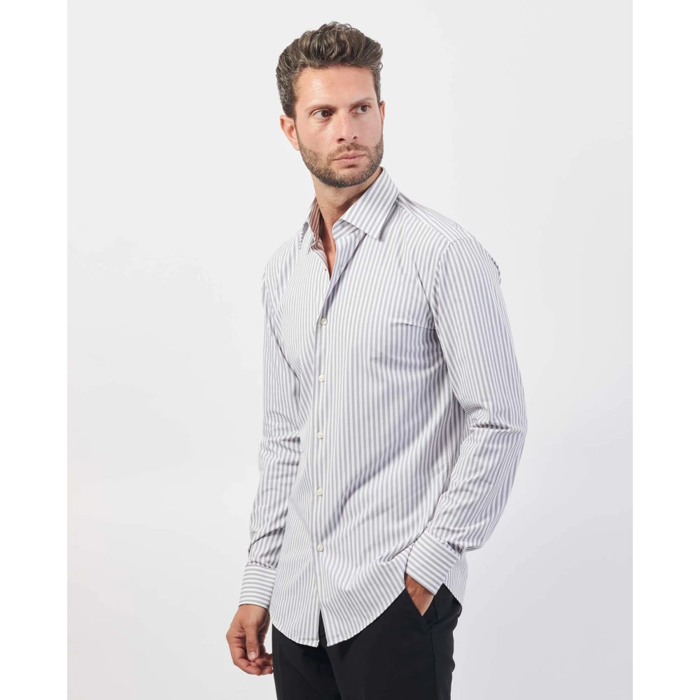 Boss Verticaal Gestreept Overhemd Gray Heren