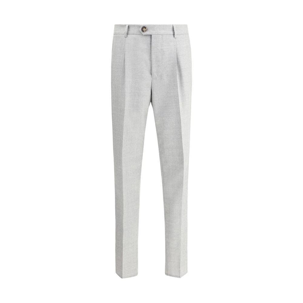 BRUNELLO CUCINELLI Mlange Wollen Broek Gray Heren