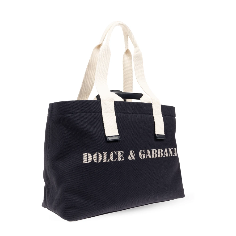 Dolce & Gabbana Shopper tas met logo Blue Unisex