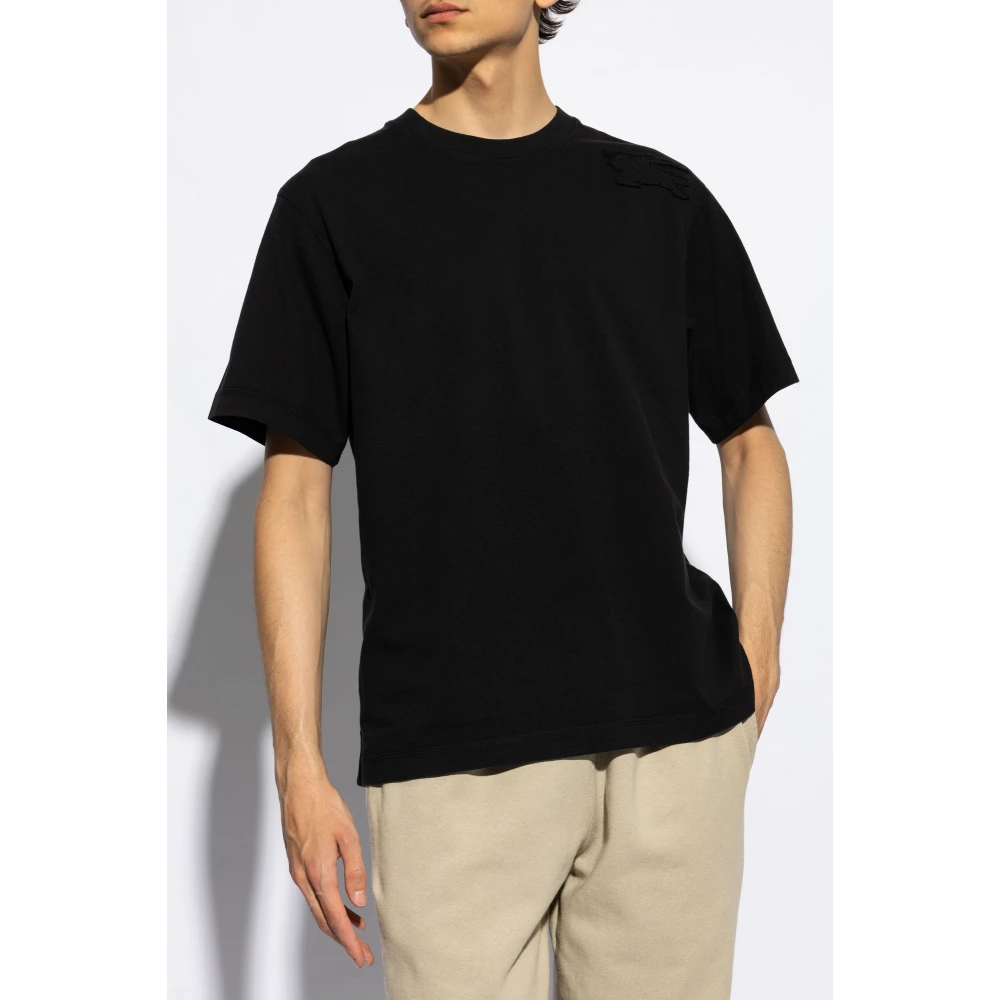 Burberry T-shirt met logo Black Heren