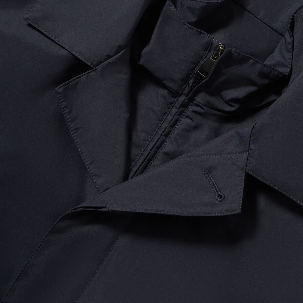 Brooks Brothers Convertible Collar Trenchcoat Blue Heren