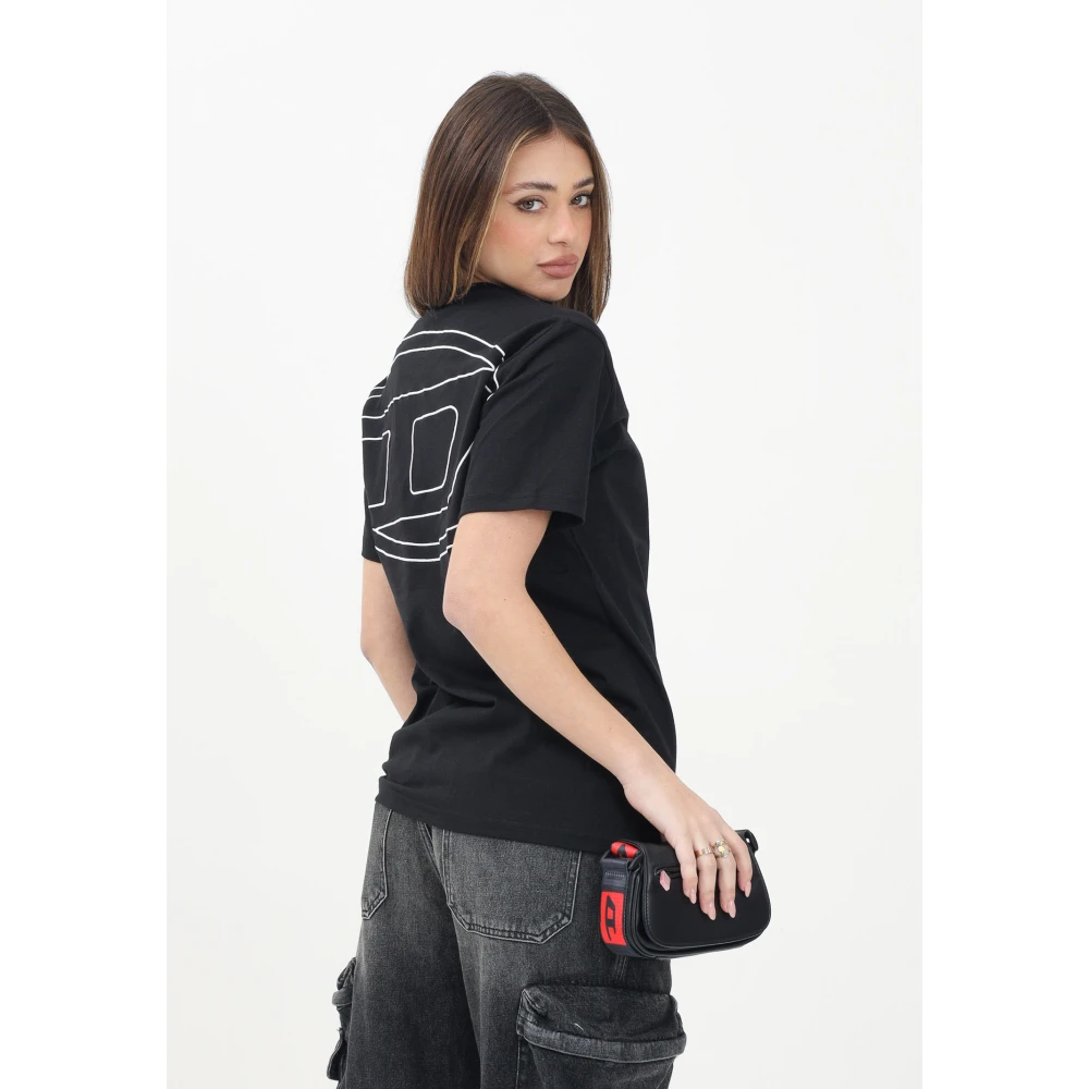 Diesel Zwarte oversized T-shirt met korte mouwen Black Dames