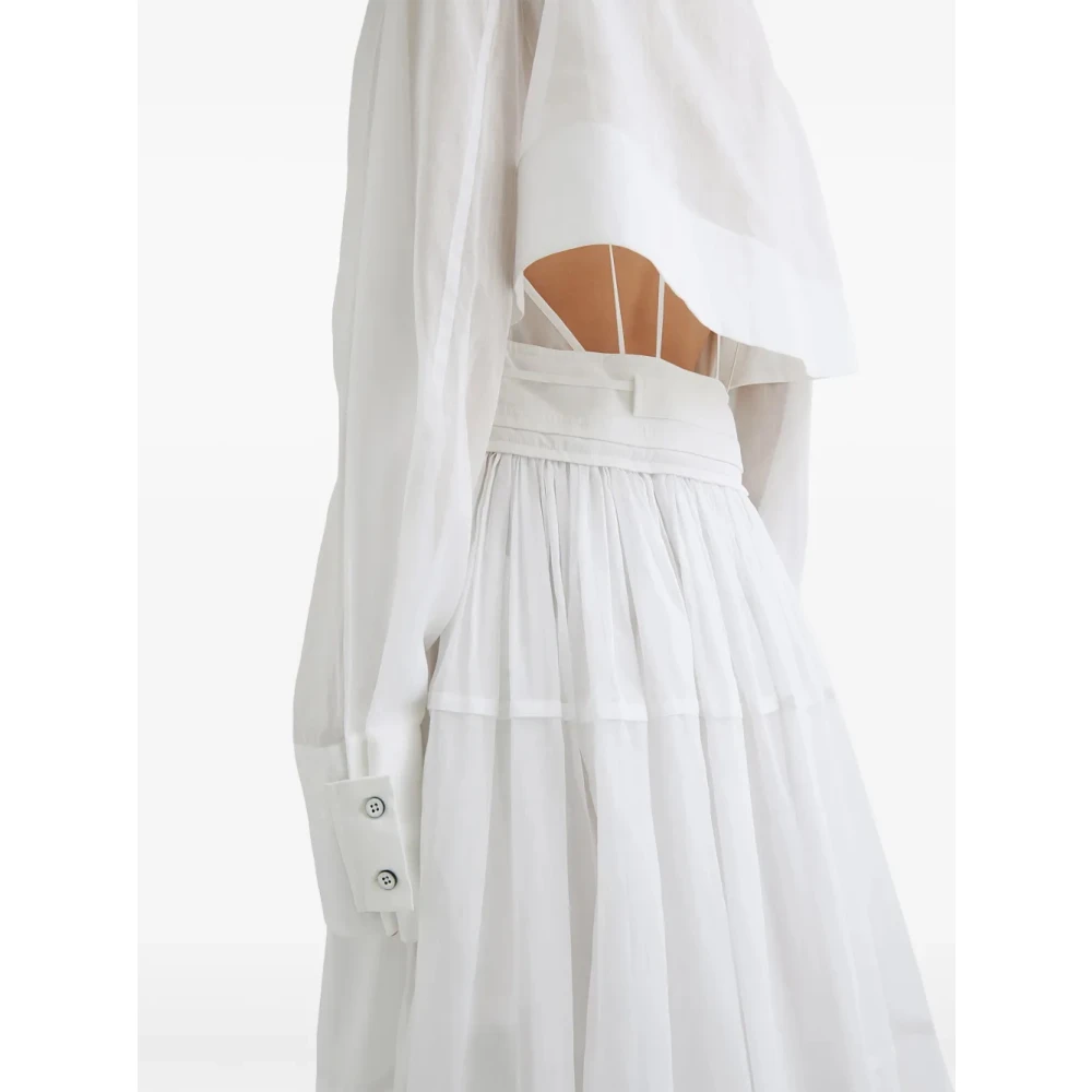 Jil Sander Elegante Zwarte Jurk White Dames