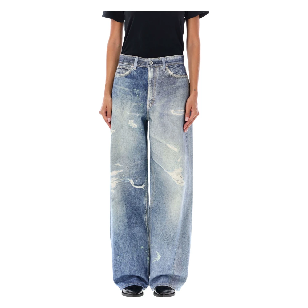 Our Legacy Digital Med Blauw Wide-Leg Jeans Blue Dames