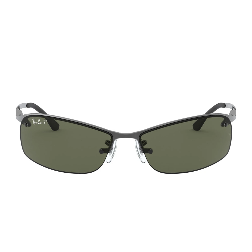 Ray-Ban RB3183 004/9A Sonnenbrille für Herren, rechteckige polarisierte Gläser in Grau, silberner Metallrahmen, Größe Groß - Image 17