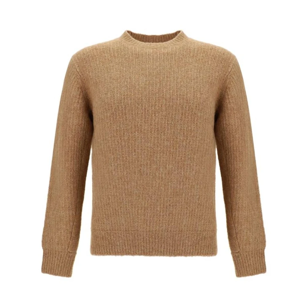 Sunflower Melange Ribgebreide Trui met Yak en Alpaca Brown Heren