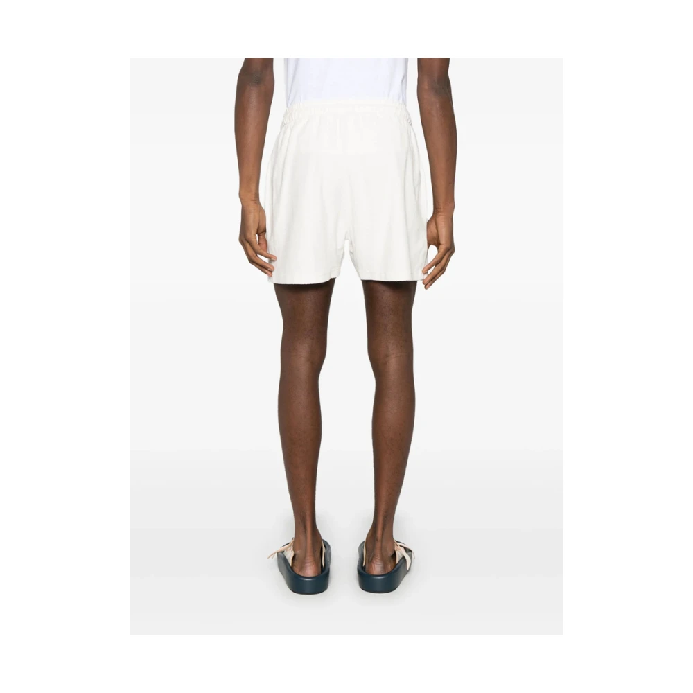 Maison Labiche Illustratie Print Elastische Taille Shorts White Heren