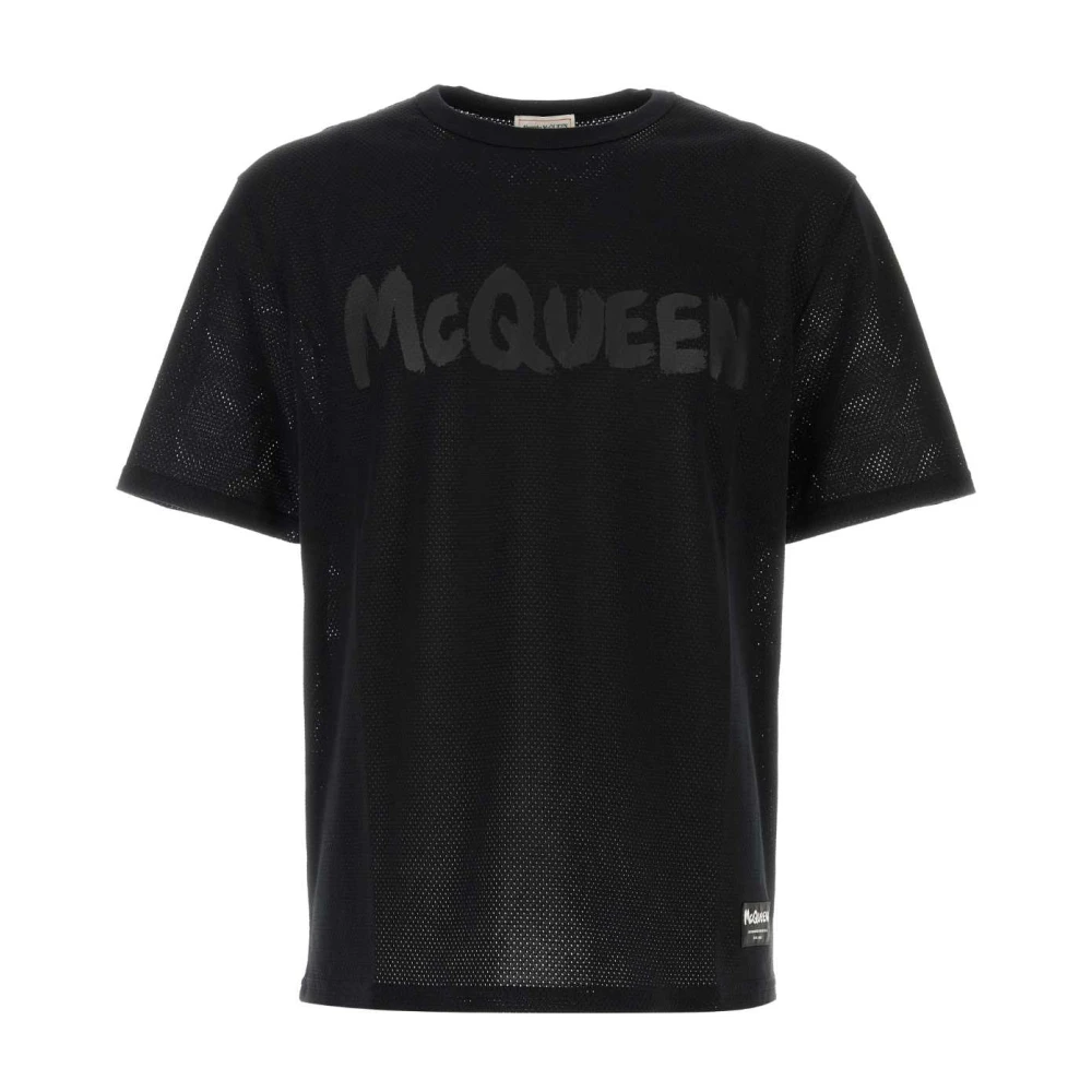 Alexander mcqueen Zwart mesh T-shirt Black Heren