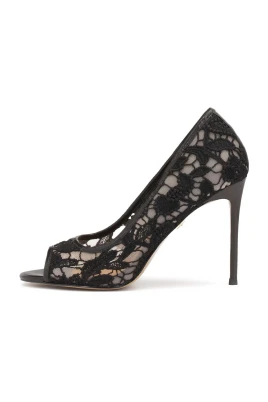 Spets peeptoe pumps