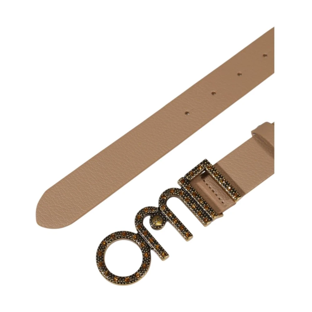 Liu Jo Beige Leren Kristallen Gesp Riem Beige Dames