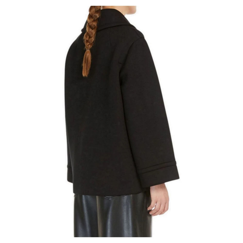 Max Mara Studio Zwarte Jersey Blazer met Reverskraag Black Dames