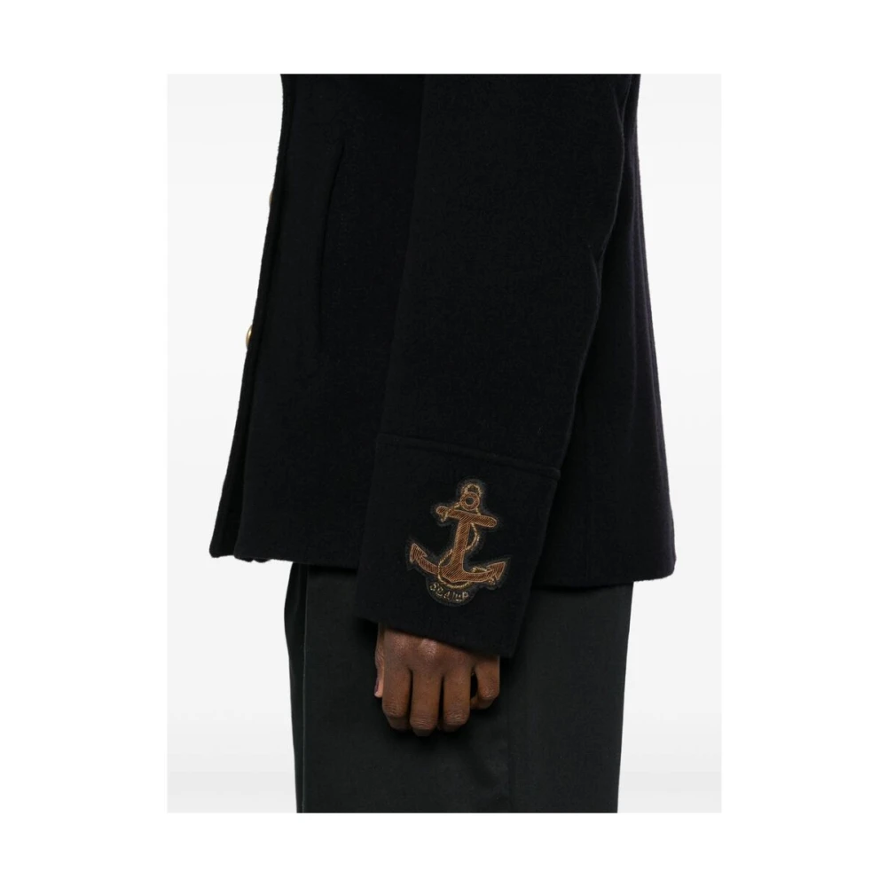 Sealup Navy Blue Wol-Kasjmier Jas Blue Dames