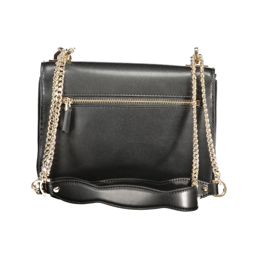 Guess Zwarte Polyethyleen Schoudertas met Kettingriem Black Dames