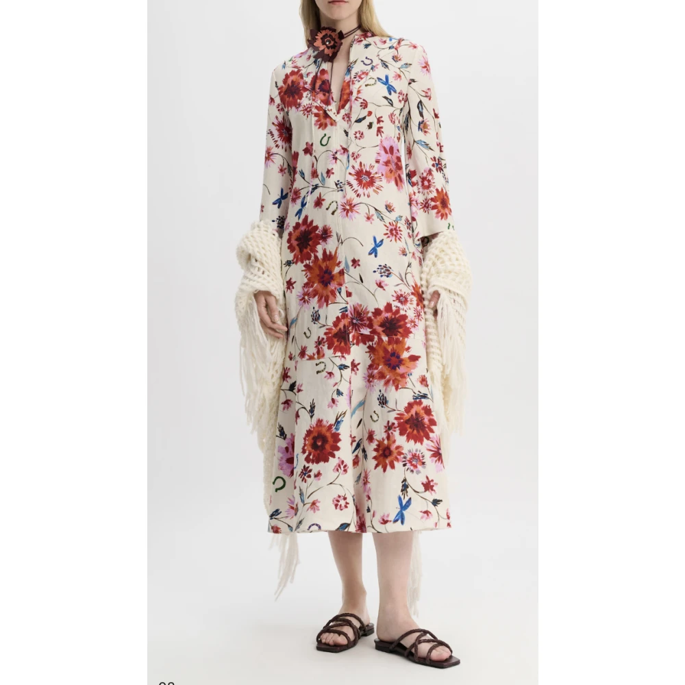 dorothee schumacher Bloemen Ease Linnen Midi Jurk Multicolor Dames
