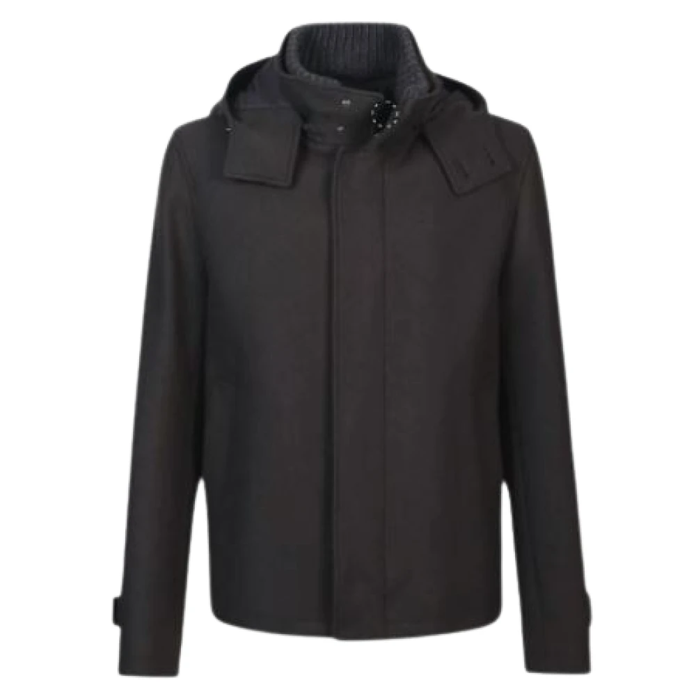 Herno Wool Blend Capuchonjas Black Heren