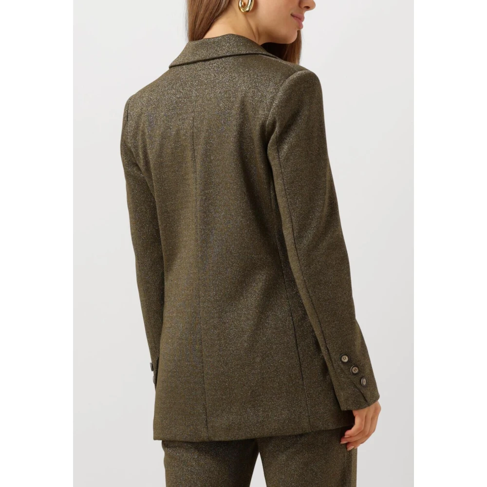 Nukus Elegante Olijf Lurex Blazer Green Dames