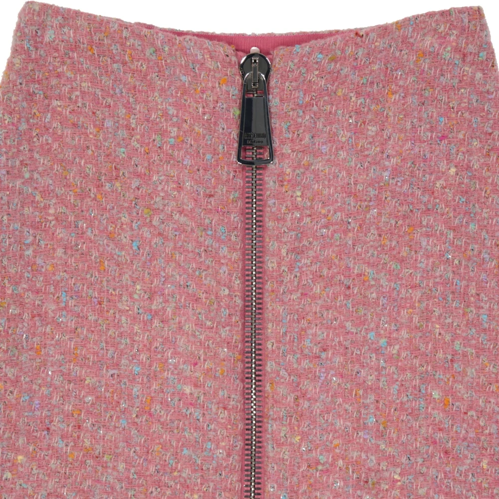Moschino Wollen Mini Rok Couture Stijl Pink Dames
