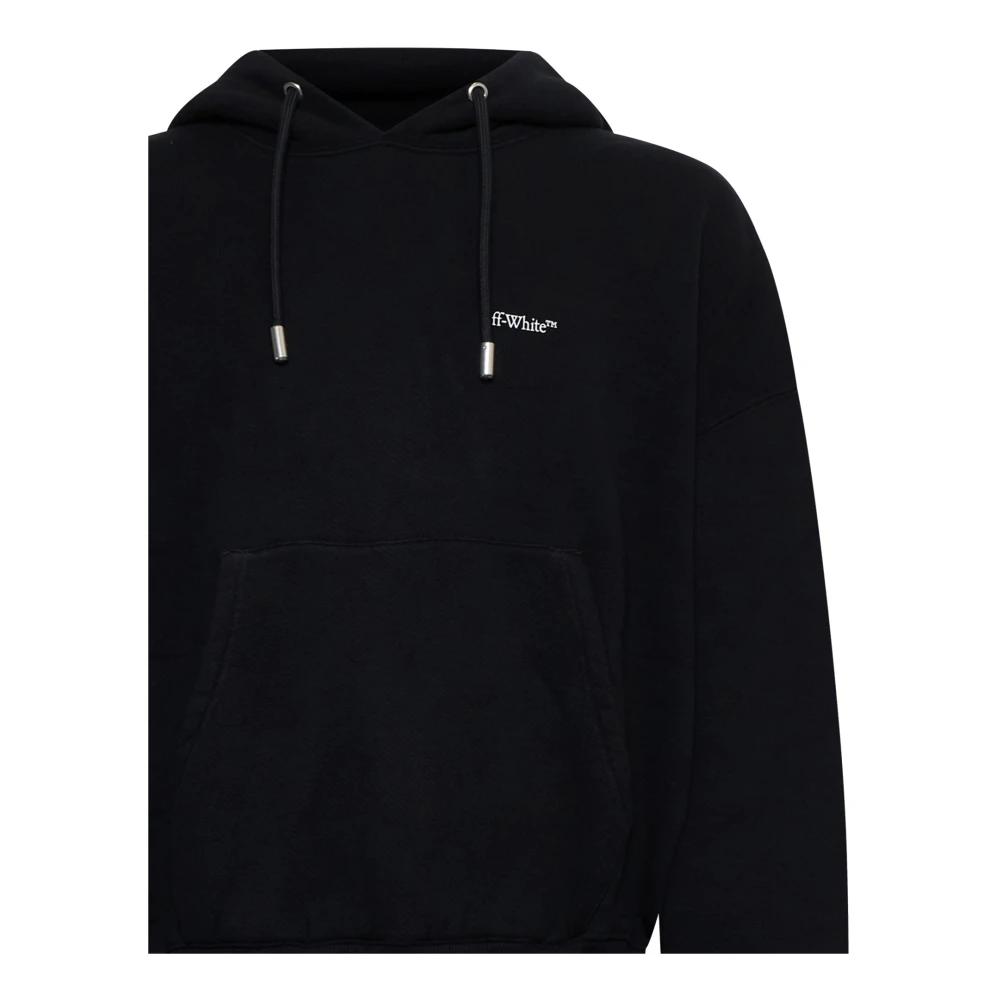 Off White Zwarte Katoenen Hoodie voor Mannen Black Heren