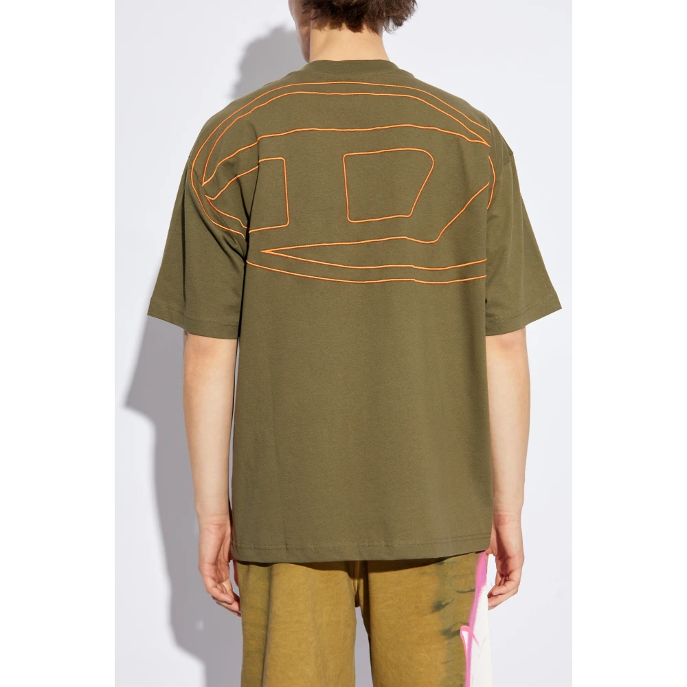Diesel T-shirt T-Boggy-Megoval-D Green Heren