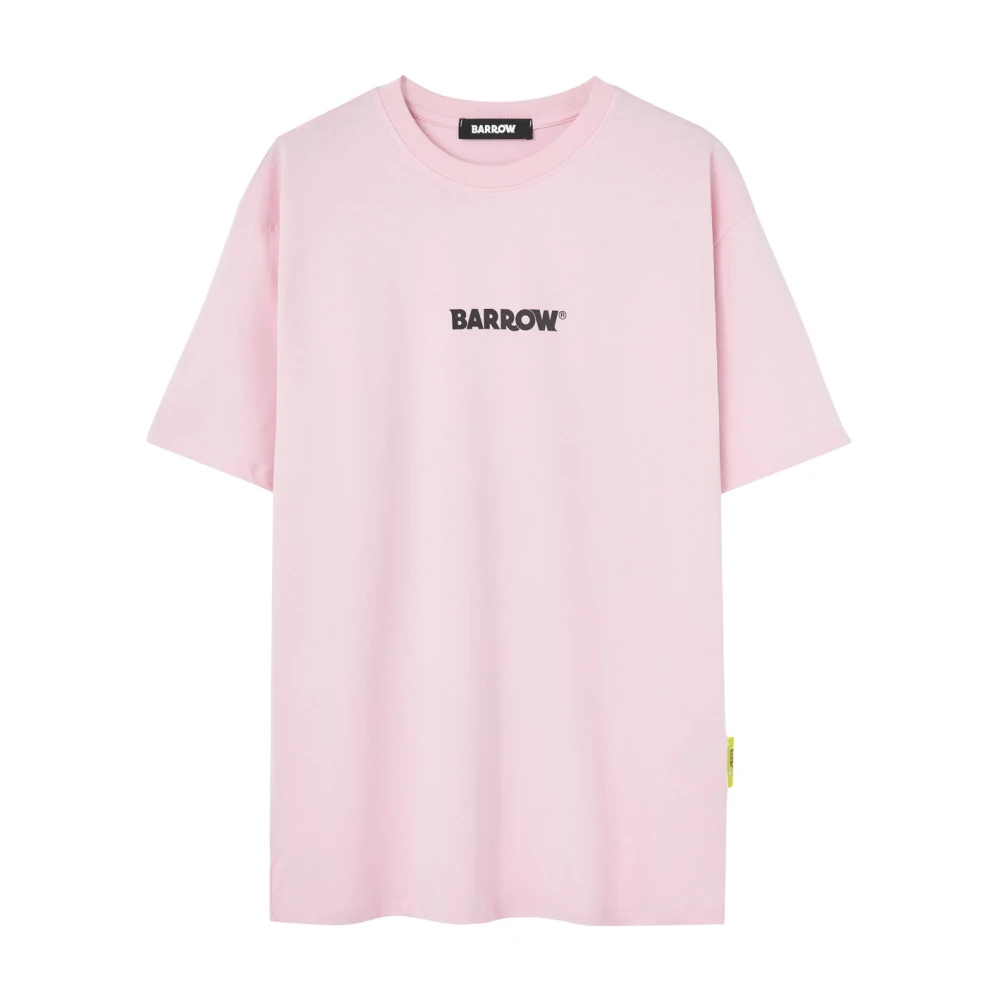 Barrow Roze shirt met print op de rug Pink Heren