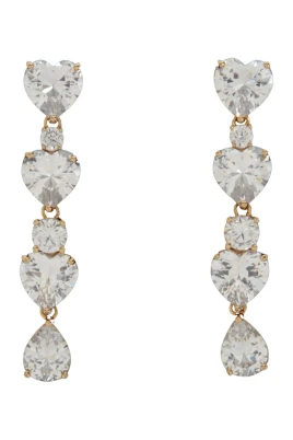 Heart Crystal Tiered Earrings