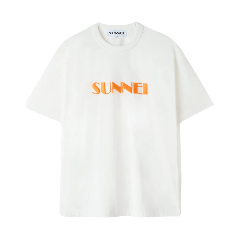 Sunnei Geborduurd Logo T-Shirt White Heren