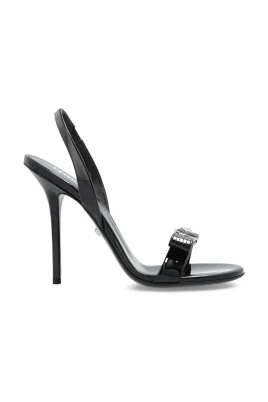 Svarta Sandaler med Bandrosett
