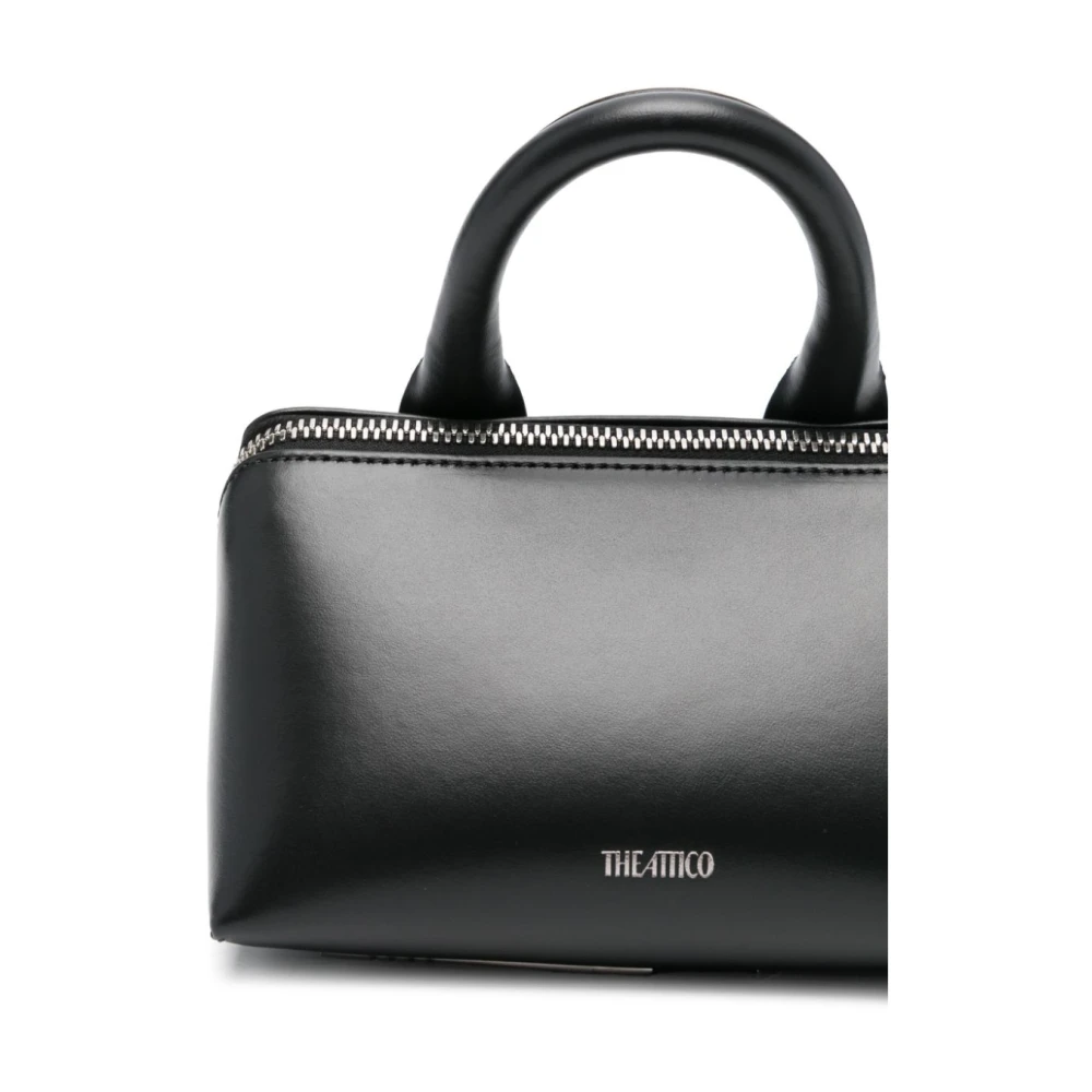 The Attico Zwarte Rits Top Hand Schoudertas Black Dames