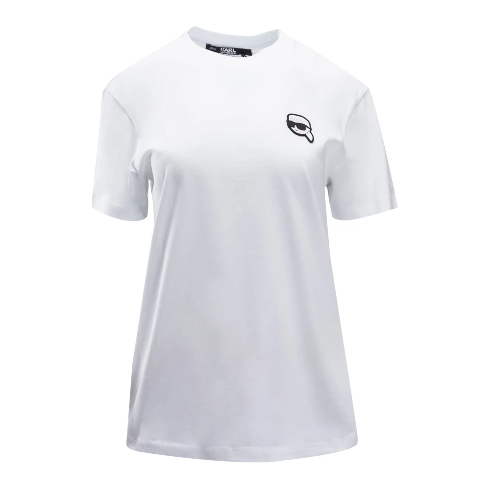 Karl Lagerfeld Dames T-shirt 236W1701-100 Wit Katoen White Dames