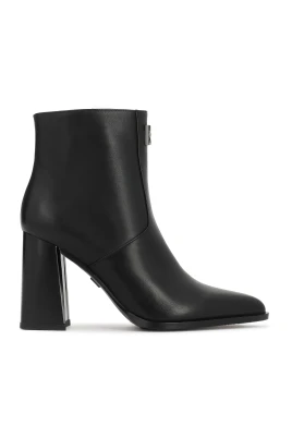 Gun Metal Monogrammed Leather Booties