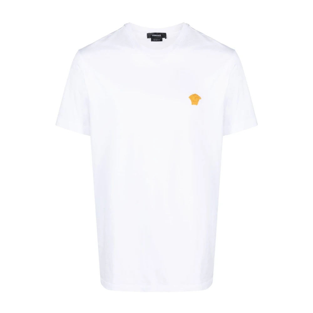 Versace White T-Shirt With Trendy Design - Male - T-Shirts - M - Tops
