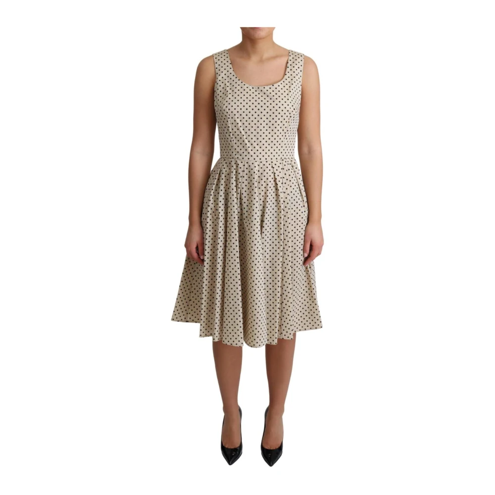Dolce & Gabbana Women's Beige Polka Dot A-Line Dress