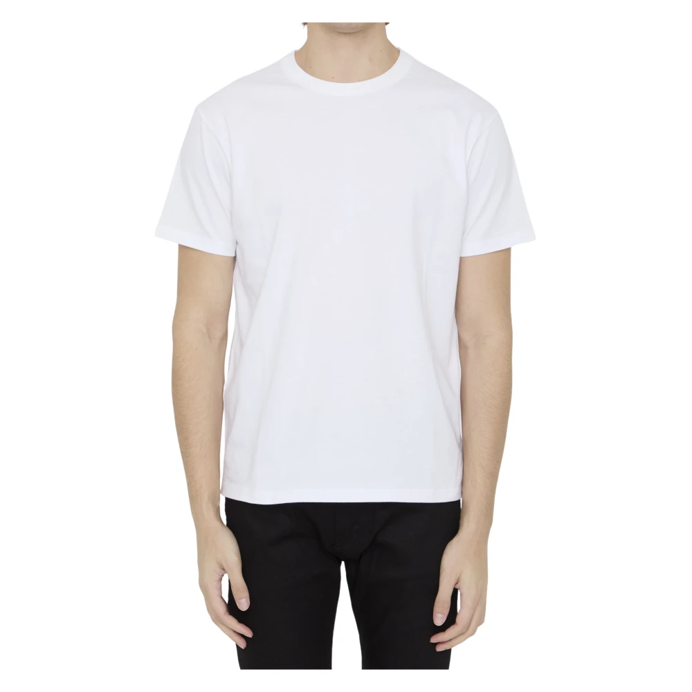Valentino Garavani Witte T-shirt met korte mouwen en geribbelde kraag White Heren