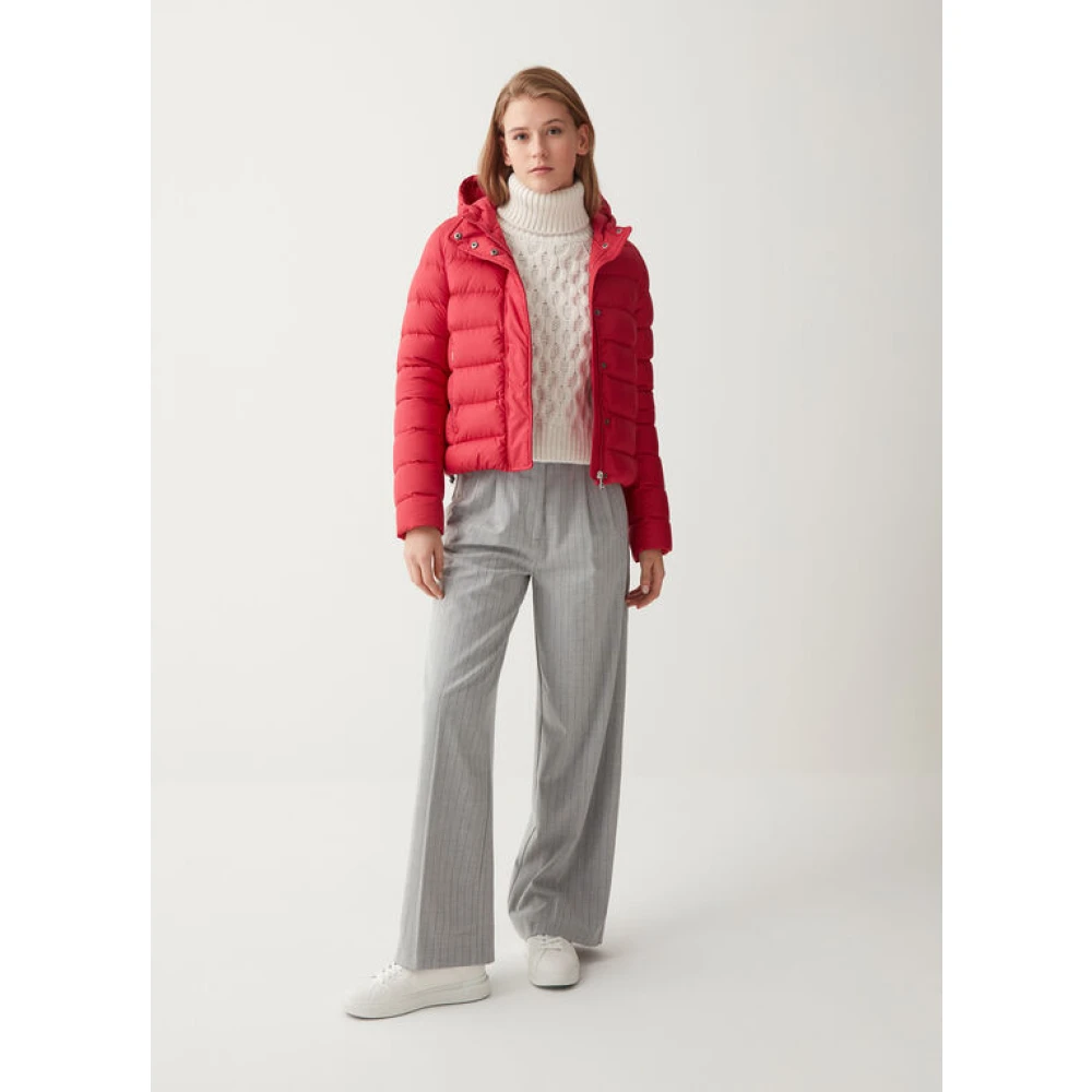 Colmar Damesjas met vaste capuchon en natuurlijke veren vulling Red Dames