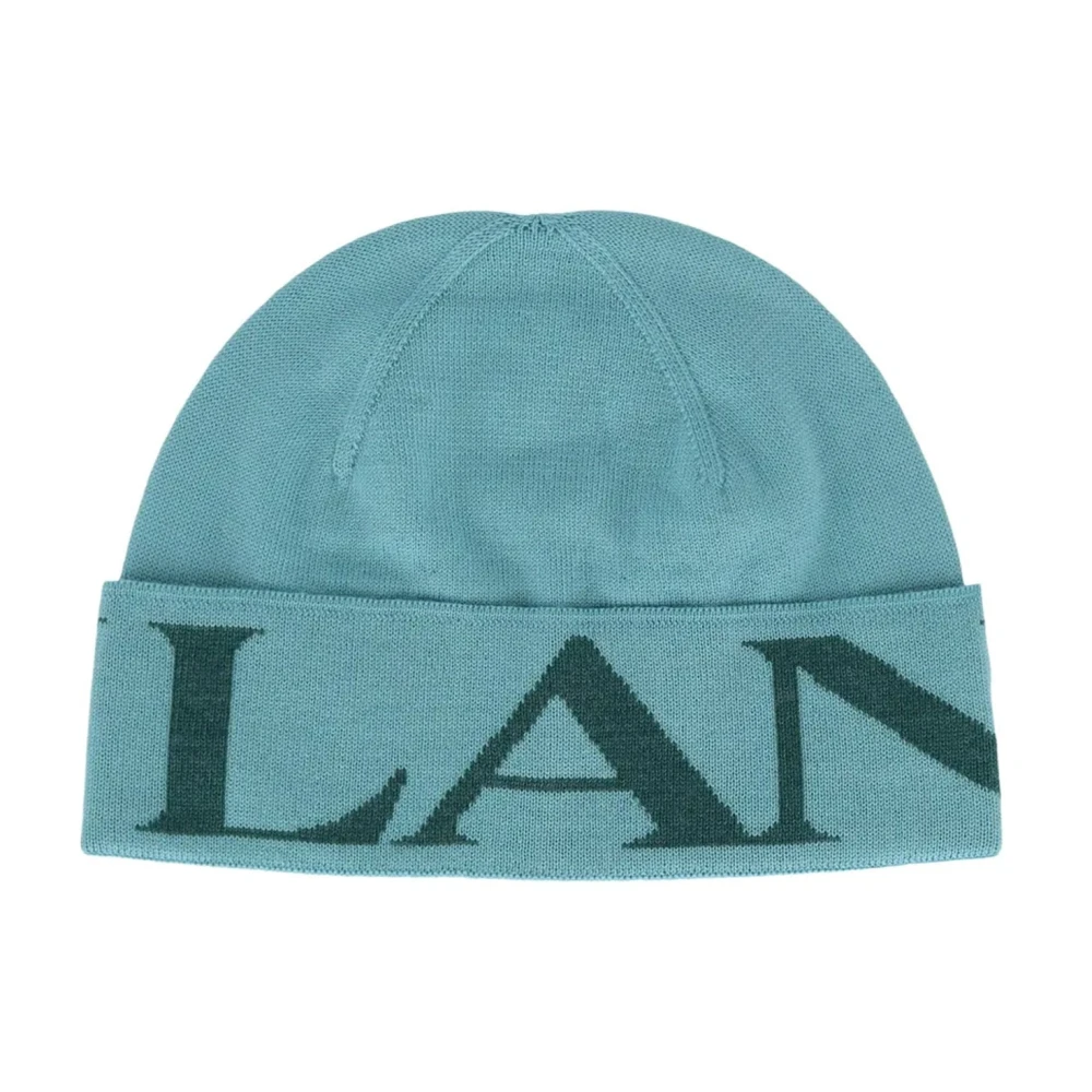 Lanvin Ull Ribbstickad Mössa Logo Italien Kvinnor Green, Unisex