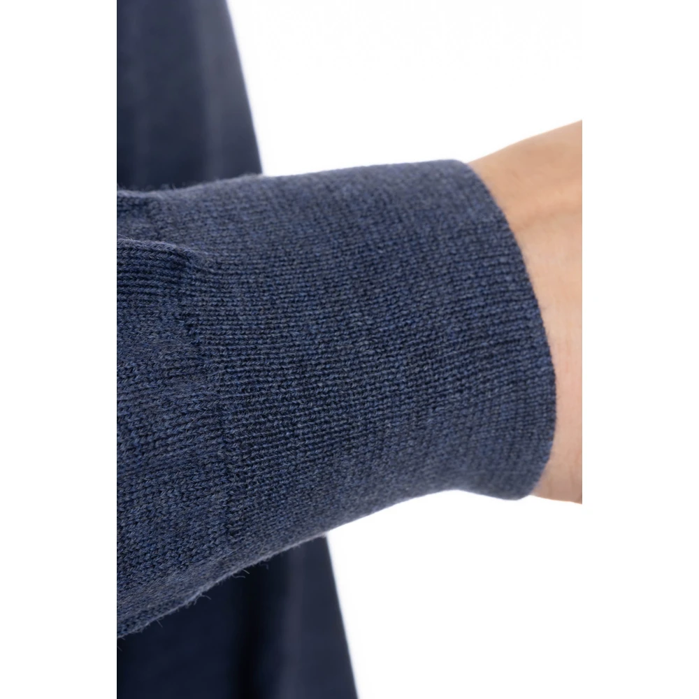 Barba Fijne Merinowol Ronde hals Sweater Blue Heren