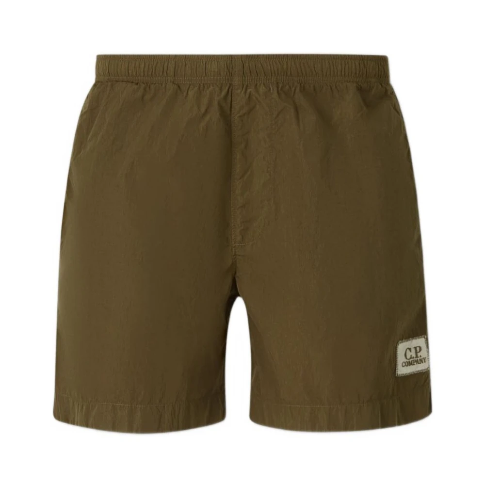 C.p. Company Men's Green Beachwear, S, Polyamide Swim Shorts