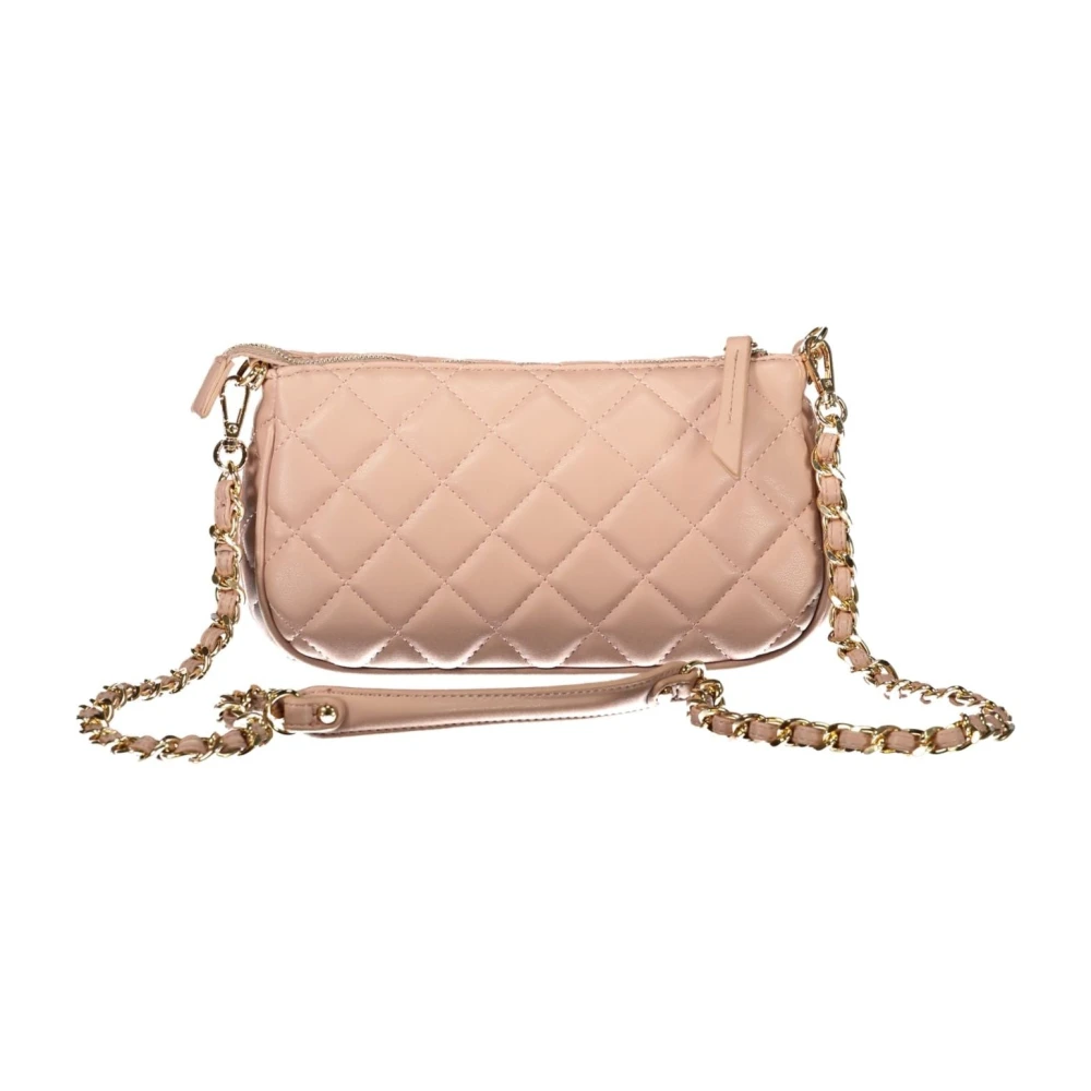 Valentino by Mario Valentino Roze Schoudertas met Ketting en Rits Pink Dames