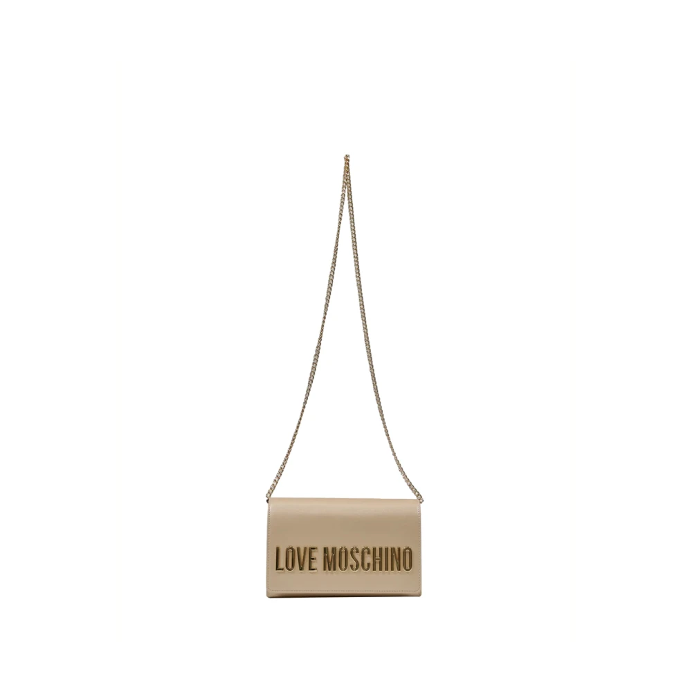 Moschino Gouden Schoudertas met Logo Yellow Dames